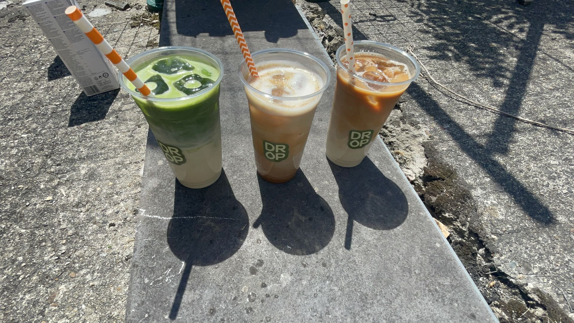 Iced lattes en matcha van Drop